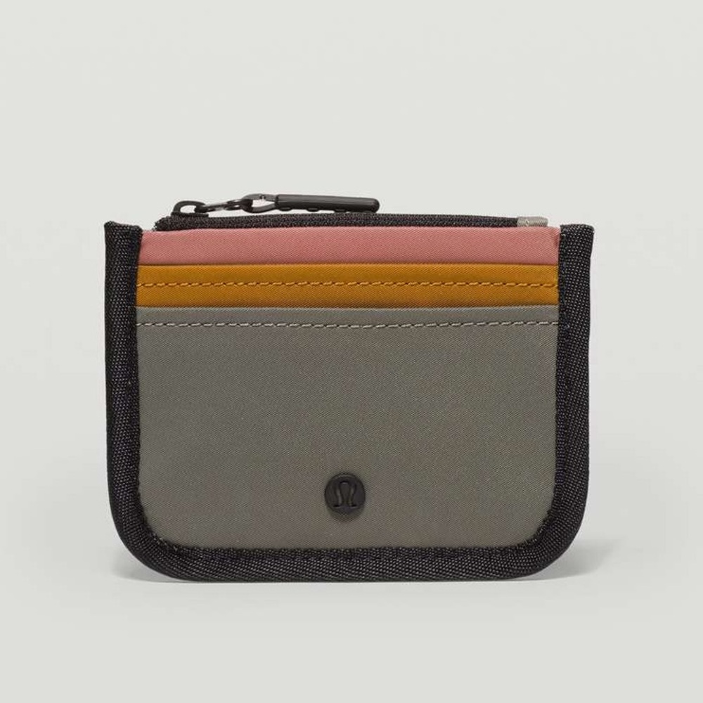 Lululemon True Identity Card Case in Color Grey Sage/ Gold Spice/ Spiced Chai